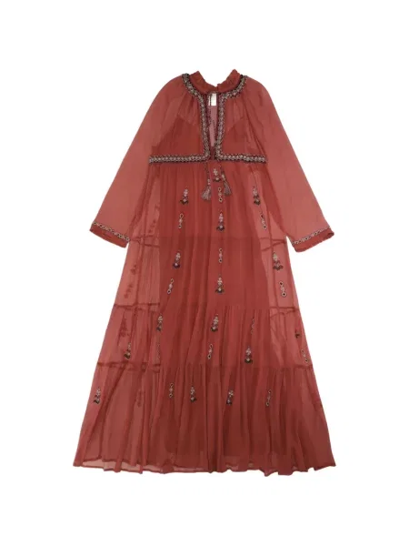 Rochie maxi Fortela de mătase roșu