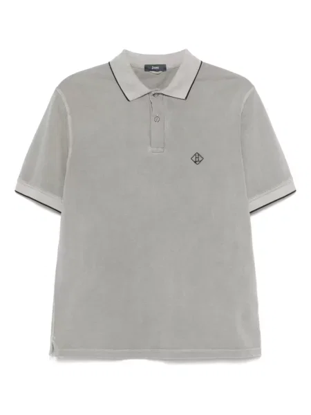 Polo Herno cu broderie maro