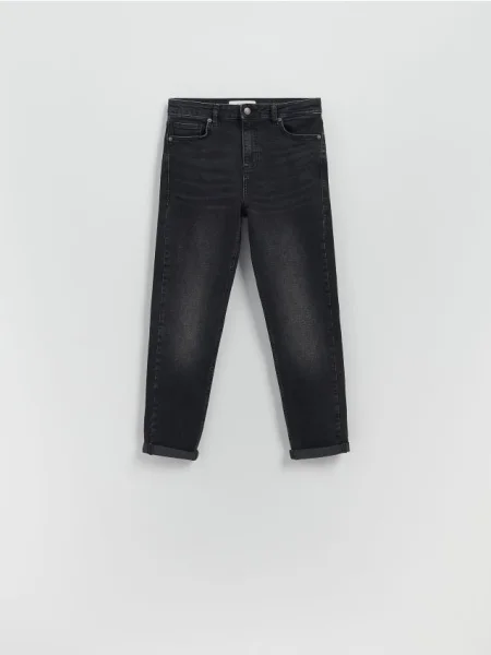 Reserved Jeansy boyfriend slim szary