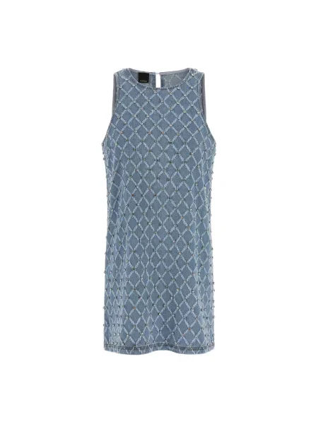 Mała mały sukienka jeansowa Pinko garniturowa niebieska