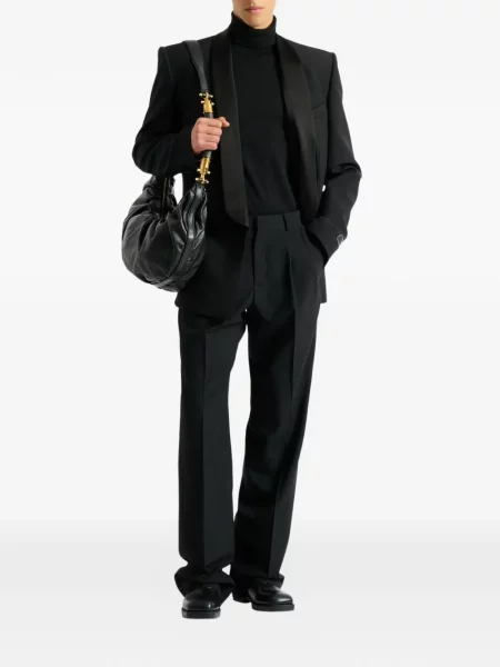 Geacă Balmain din satin negru