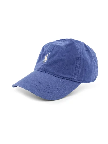 Lniana czapka z daszkiem Polo Ralph Lauren niebieska