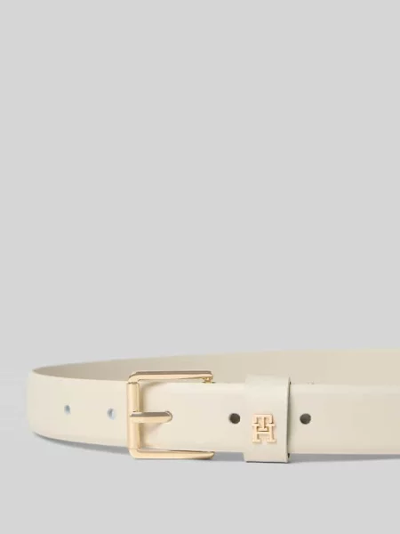 Pasek z naturalnej skóry Tommy Hilfiger biały