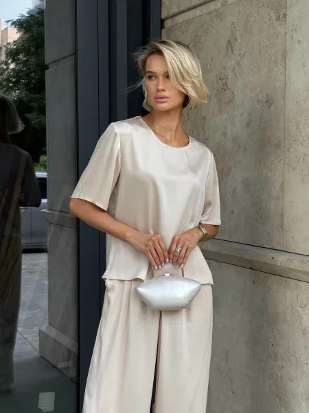 Jadone Fashion Блуза Kapriz_bej Поліестер/еластан бежевий