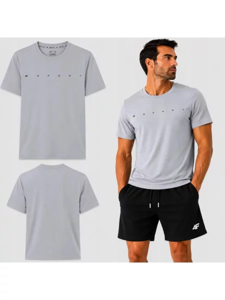 T-SHIRT 4F KOSZULKA SPORTOWA NA CO DZIEŃ szara