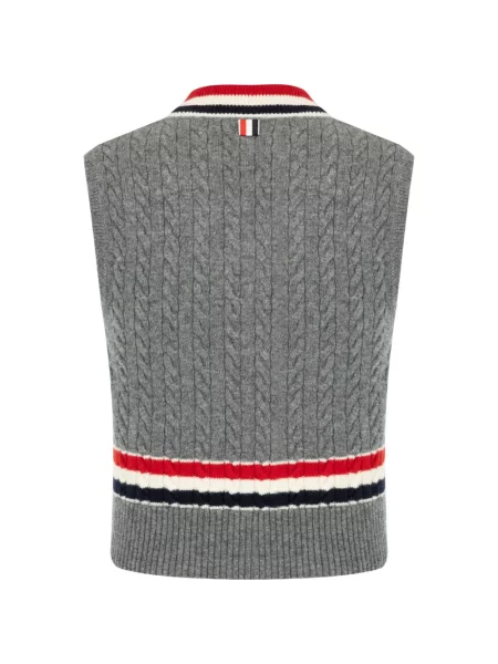 Vestă Thom Browne de lână gri