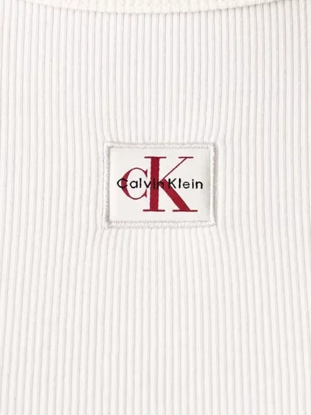 Calvin Klein Jeans блуза с дълги ръкави дамска от с бежово
