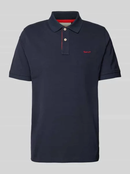 Koszulka polo Gant Contrast Pique granatowy S niebieska