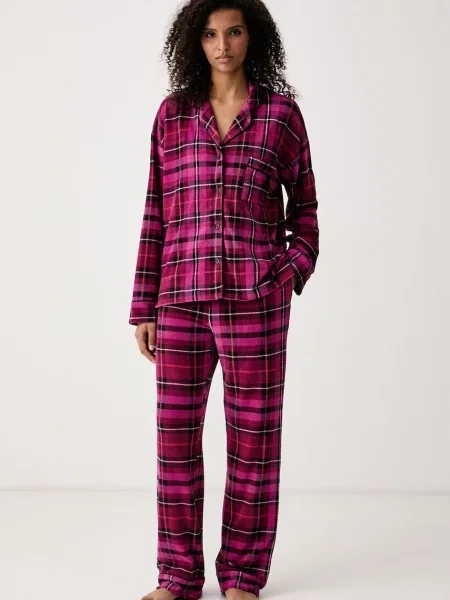 DKNY dvoudílné pyžamo fleecové růžové