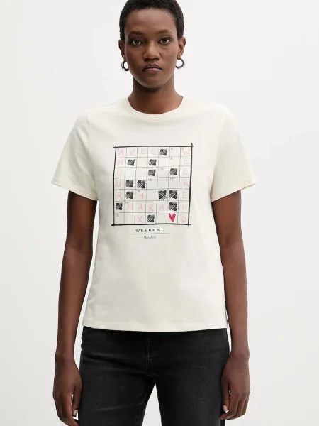 Тениска Weekend Max Mara CLOWN дамска бежово