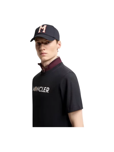 Koszulka Moncler z logo niebieska