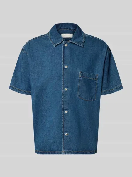 Koszula jeansowa o kroju nowoczesny z brustasza model AUSTIN' Jack & Jones niebieska