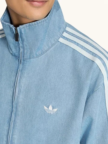 Adidas Originals Džínová Bunda modrá bílá