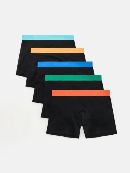 Reserved Set de 5 perechi de boxeri long negru