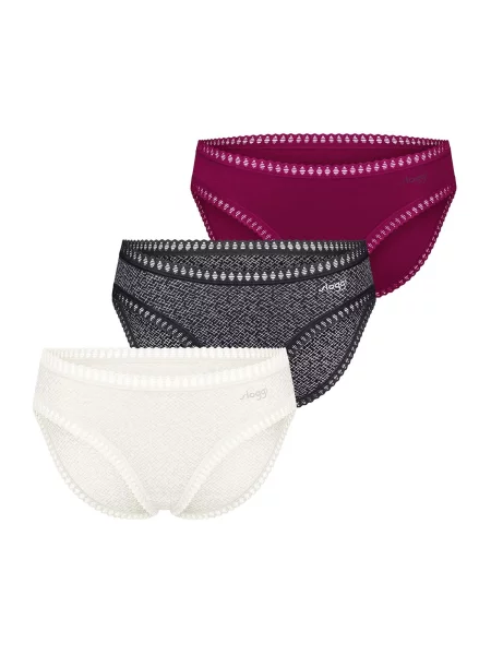SLOGGI Slip GO Crush mov zmeură / negru alb
