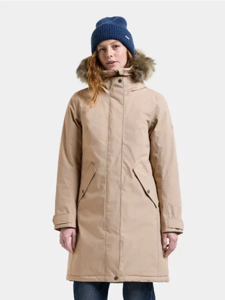 Parka o kroju regular fit z obszyciem sztucznym futrem model ERNA' Didriksons beżowa