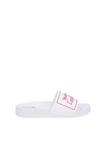 Klapki Versace Jeans Couture z logo białe