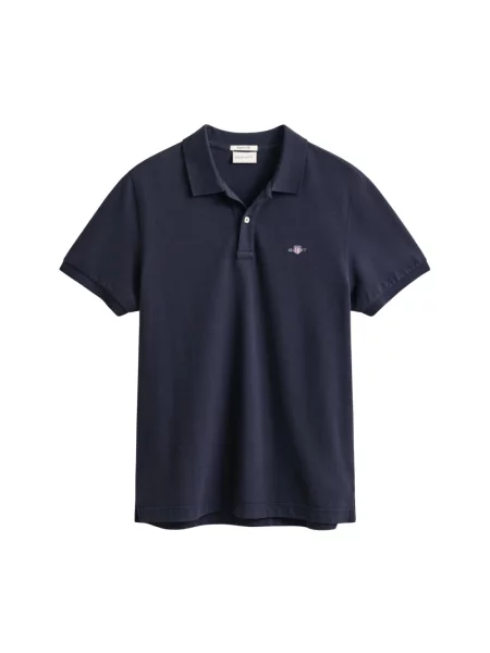 T-shirt z nadrukiem z logo i okrągłym dekoltem Gant niebieska