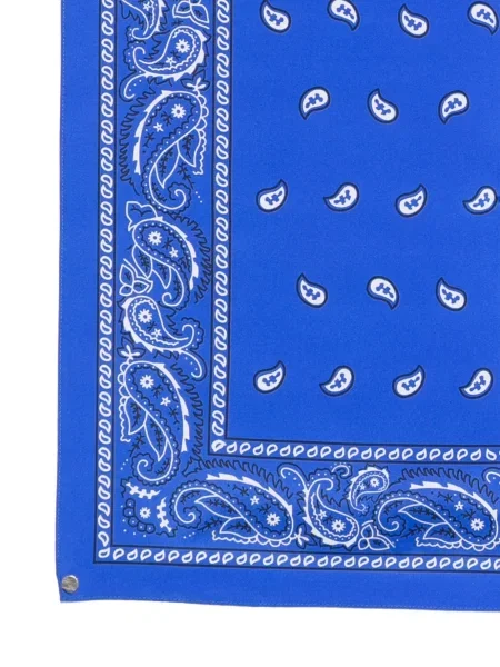 Fular P.a.r.o.s.h. cu imagine cu model paisley albastru