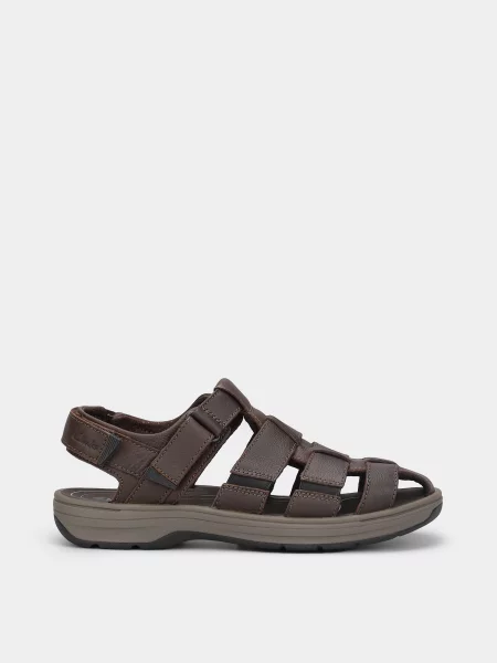 Шкіряні Сандалії Clarks Saltway Cove коричневий