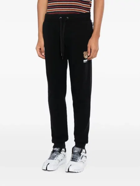 Ursuleț de pluș pantaloni Moschino alergare cu cordon negru