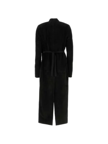 Palton Rick Owens din piele de căprioară plic negru