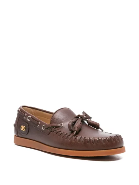 Bőr loafer Valentino Garavani barna