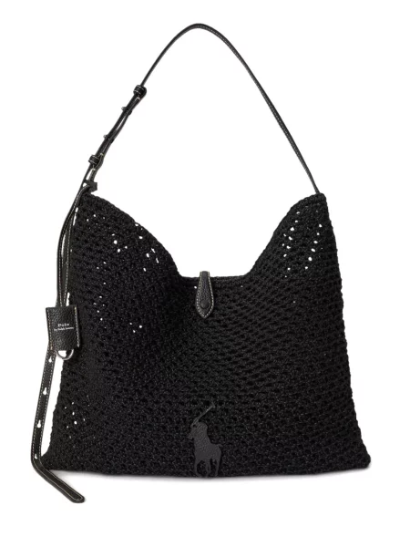 Cu centură chiloți Polo Ralph Lauren cu cataramă din piele de căprioară negru