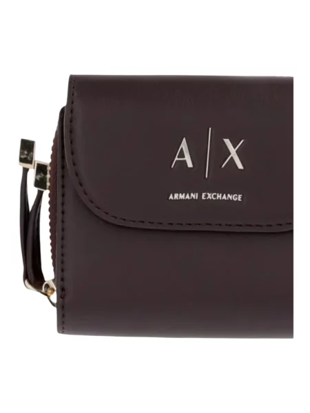 Armani Exchange portfel z imitacji skóry brązowy