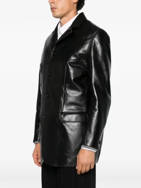 Кожено яке Jil Sander черно