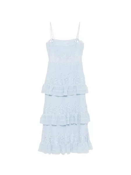 Rochie midi Self-portrait din dantelă albastru