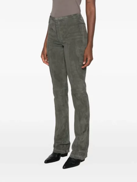 Pantaloni Stouls din piele de căprioară verde