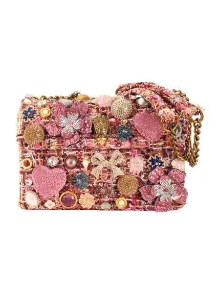 Torebka Kurt Geiger tweedowa z kamieniami niebieska