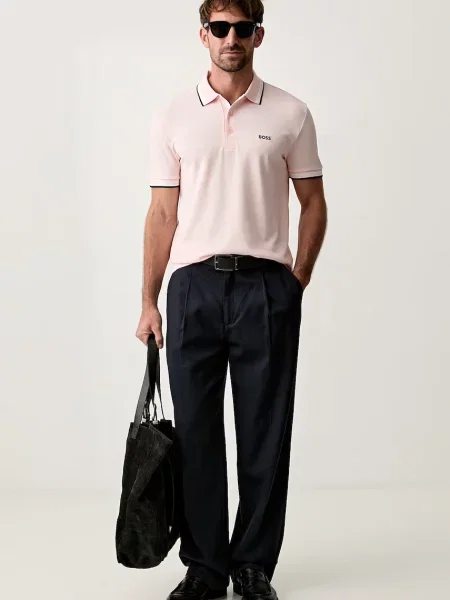 Tricou polo Boss Green verde