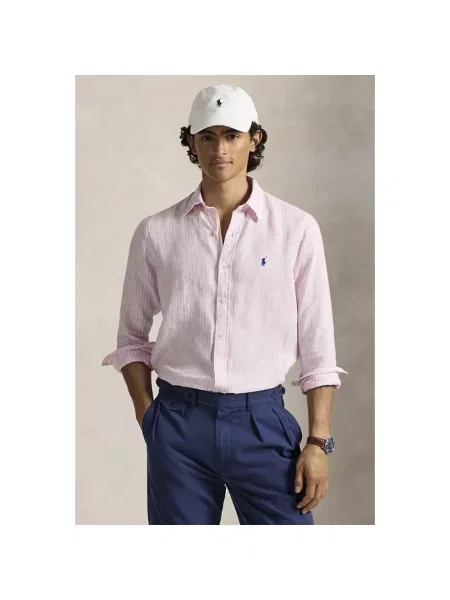 Koszula casualowa o kroju regular fit z czystego lnu Polo Ralph Lauren różowa