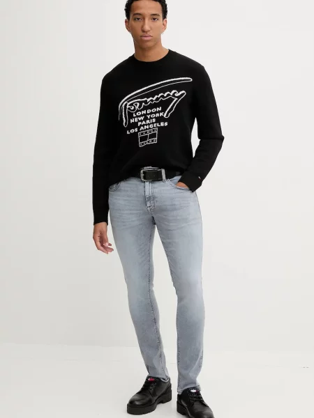 Bombažen pulover Tommy Jeans črna