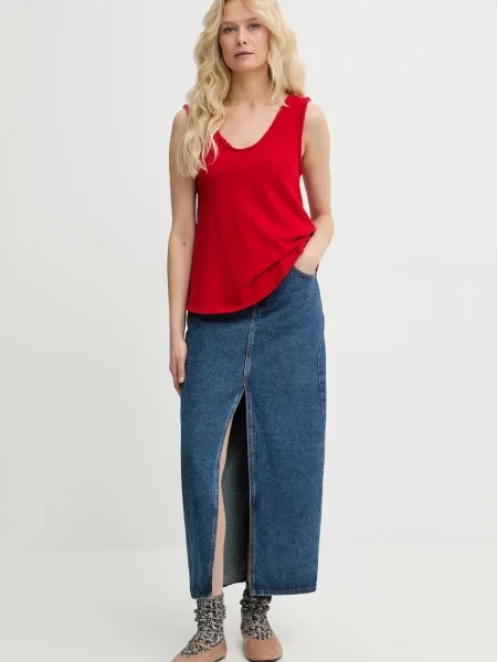 Top American Vintage retro czerwony