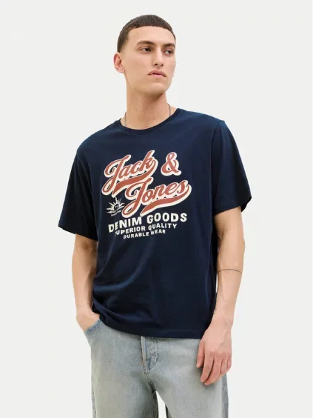 Jack&Jones Majica Logo Mornarsko modra