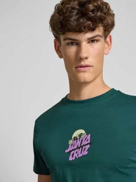T-shirt z nadrukiem z logo i okrągłym dekoltem Santa Cruz