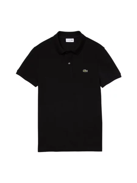 Koszulka polo o kroju slim fit z czystej bawełny Lacoste czarna