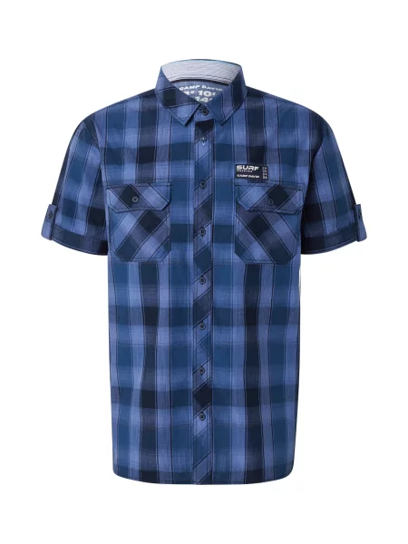 CAMP DAVID Cămașă bleumarin / albastru cobalt negru