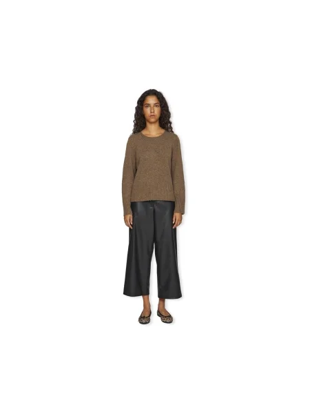 Pulover Vila tricotate maro