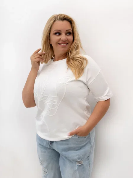 Tricou Relevance cu imprimeu abstract alb