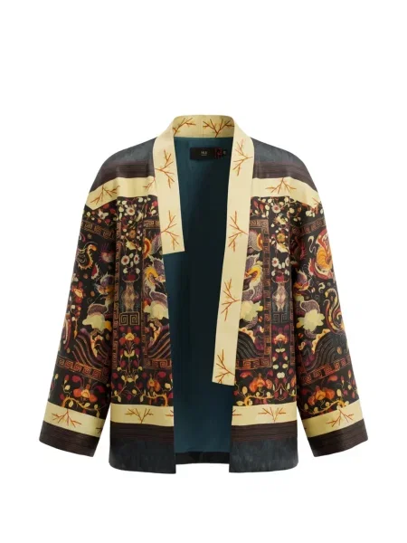 Cardigan Hui Milano de mătase cu imagine maro