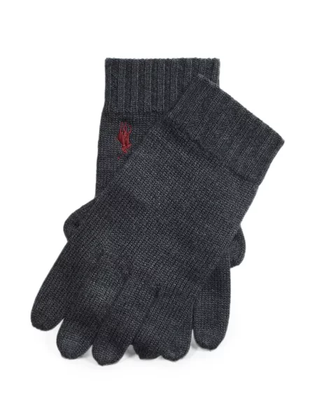Satenske rukavice Polo Ralph Lauren s vezom s vezicama smeđa