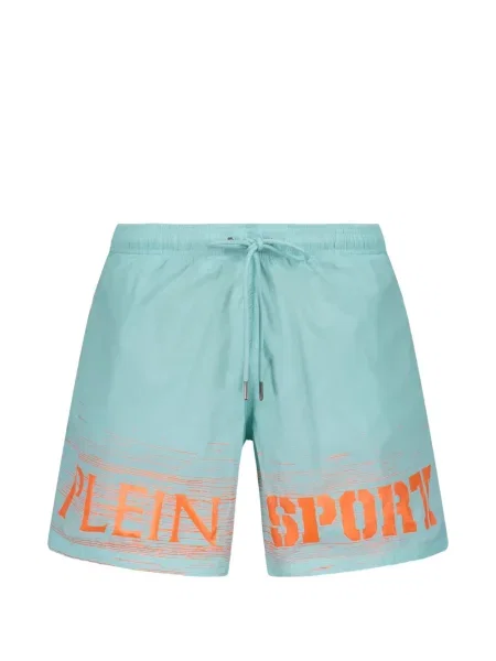 Slip de baie Plein Sport cu imagine cu cordon albastru