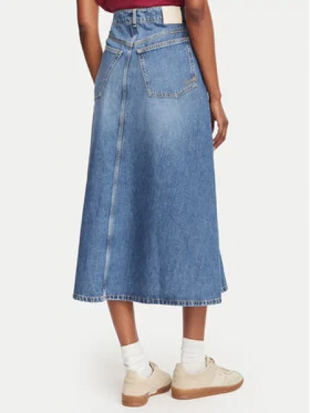 BOSS Orange suknja A-kroja traper C_DNM MIDI SKIRT plava