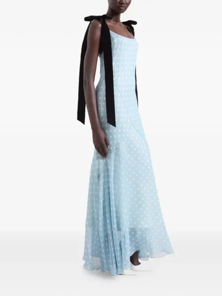 Taškuotas maxi suknele Nina Ricci mėlyna