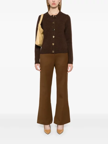 Vilnonės kelnės Tory Burch ruda