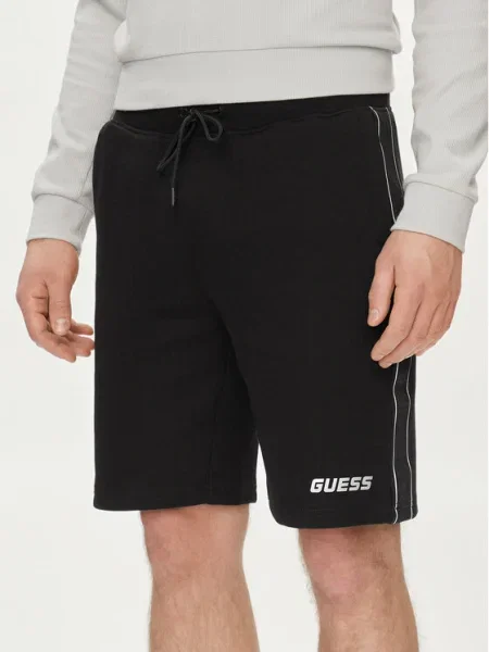 Guess Шорти от плат Mickey черен